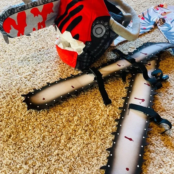 Kids Zombie Chainsaw Outfit with Red and Black Design - Picture 3 of 8